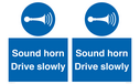 sound-horn-drive-slowly-warehousing-and-delivery-sign~